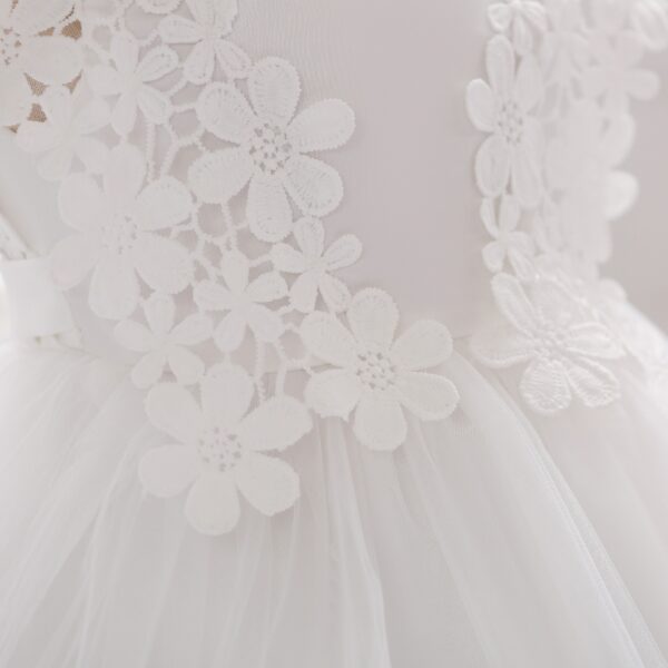 Baby Girl Birthday Dress – Floral Mesh Tutu Baptism Dress