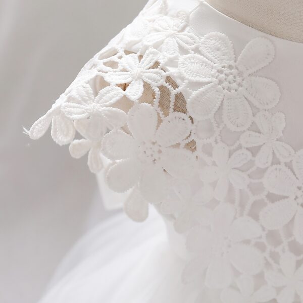 Baby Girl Birthday Dress – Floral Mesh Tutu Baptism Dress