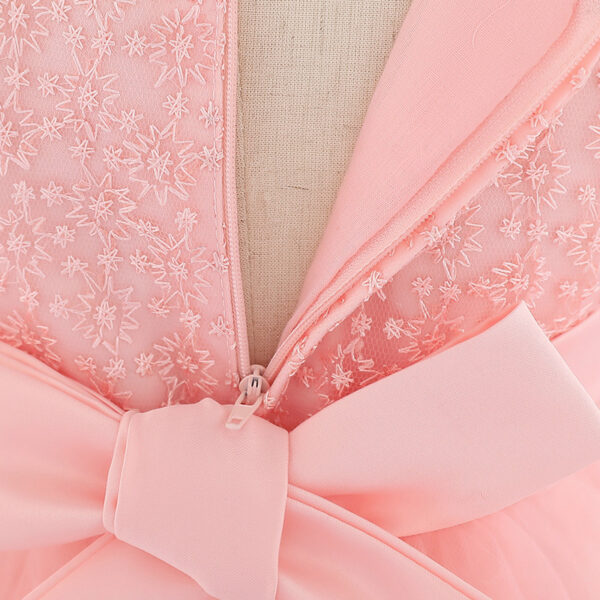 Baby Girl Christening Tutu Dress – Floral Embroidered Sequins Dress