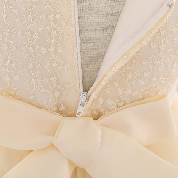 Baby Girl Christening Tutu Dress – Floral Embroidered Sequins Dress