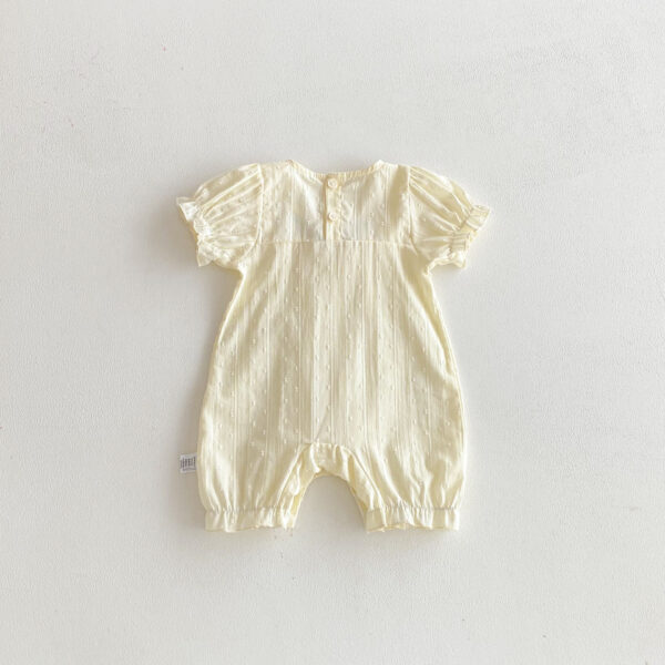 Baby Girl Floral Romper – Short Sleeve Crew Neck Summer Romper