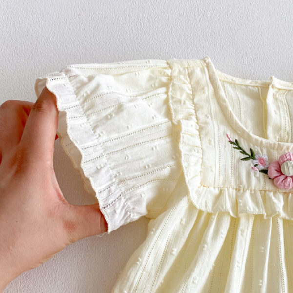 Baby Girl Floral Romper – Short Sleeve Crew Neck Summer Romper