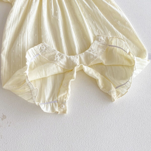 Baby Girl Floral Romper – Short Sleeve Crew Neck Summer Romper