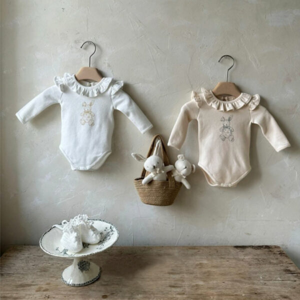 Baby Girl Rabbit Pattern Onesie – Long Sleeve Spring Autumn Onesie