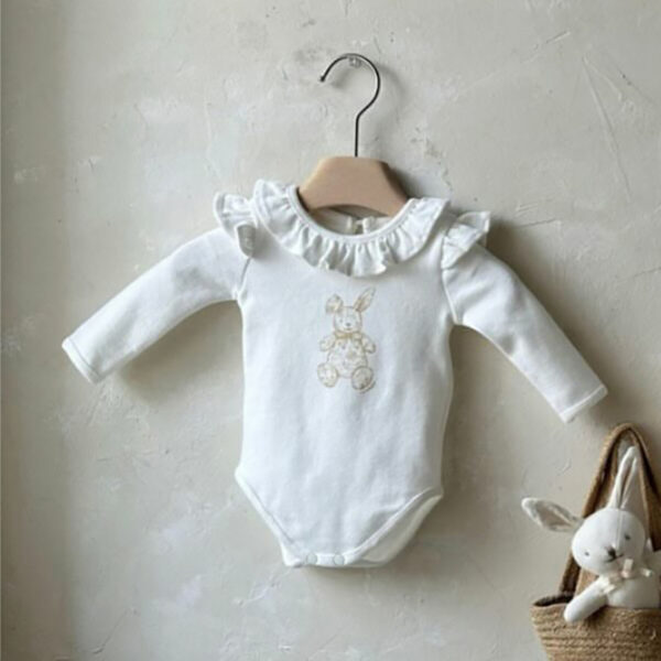 Baby Girl Rabbit Pattern Onesie – Long Sleeve Spring Autumn Onesie