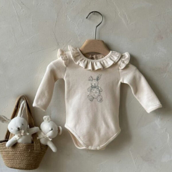 Baby Girl Rabbit Pattern Onesie – Long Sleeve Spring Autumn Onesie
