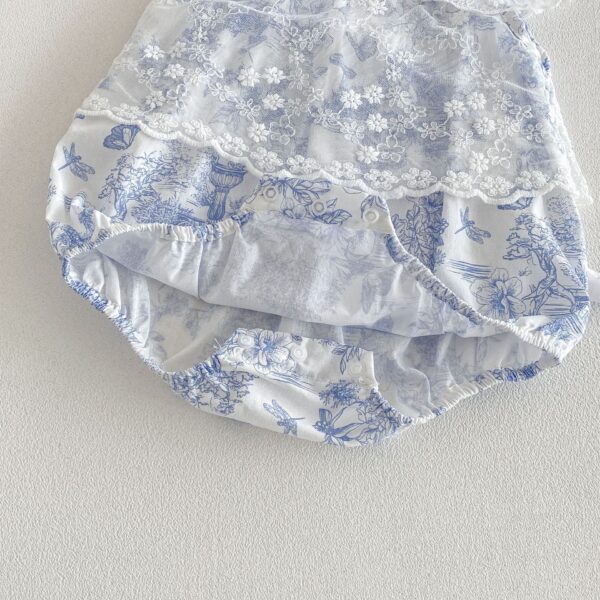 Baby Girl Sleeveless Floral Onesie – Tulle Decorated Summer Onesie