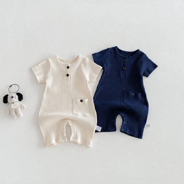 Baby Short Sleeve Onesie – Solid Color Summer Bodysuit