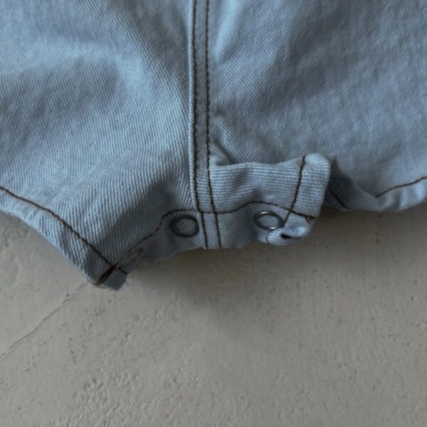 Baby Denim Overalls – Unisex Solid Color Sleeveless Onesie for Spring and Summer