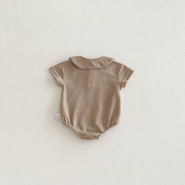 Baby Waffle Grid Onesie – Short Sleeve Solid Color Summer Onesie