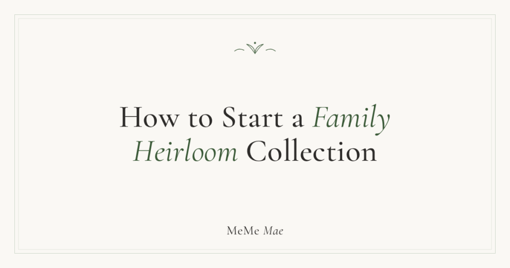 MeMe Mae journal cover for how to start a family heirloom clothing collection